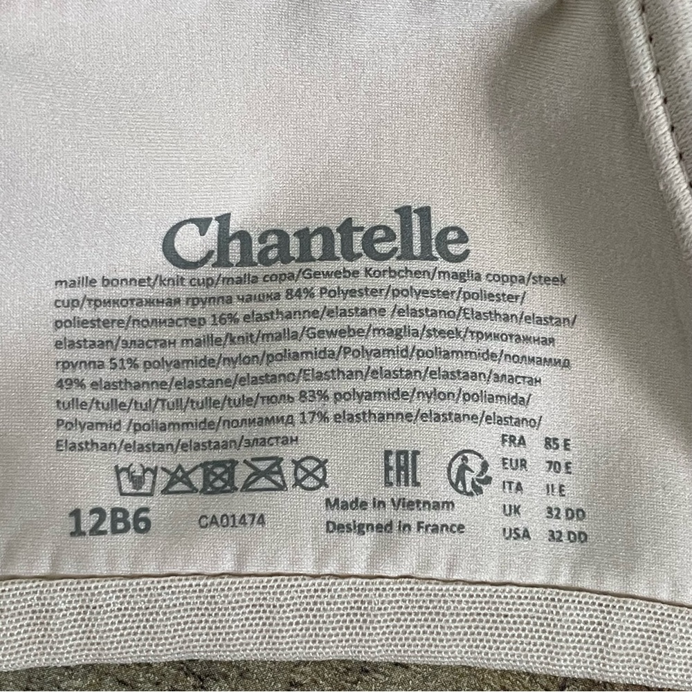 Chantelle Prime Plunge Double Knit Spacer Bra 12B6 NUDE BLUSH Size 32DD - Picture 6 of 8
